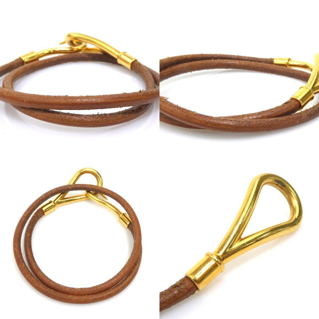Hermes Hermès Jumbo Leather/Metal Bracelet Choker Necklace in Brown/Gold, Women's, e61269a