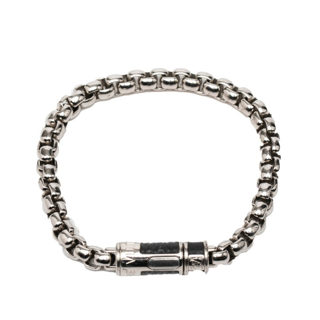 Louis Vuitton Monogram Eclipse Bracelet Chain M62592 Silver and Black Metal Men's LOUIS VUITTON
