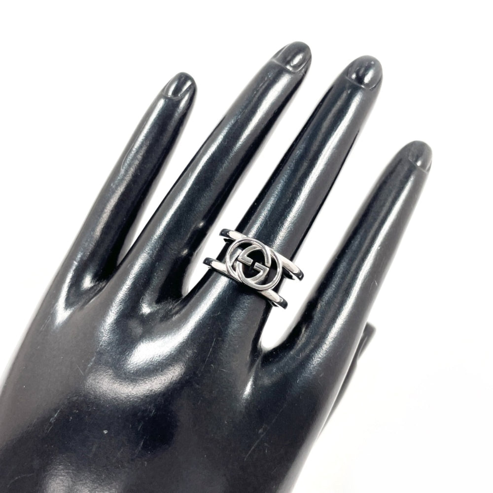 GUCCI Interlocking G Wide Ring, Sterling Silver 925, Size 15, Silver, Men's — Like New