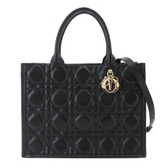 Christian Dior Book Tote Bag Medium - Macro Cannage 2-way Shoulder Handbag Leather Black M1324OWHP — Like New