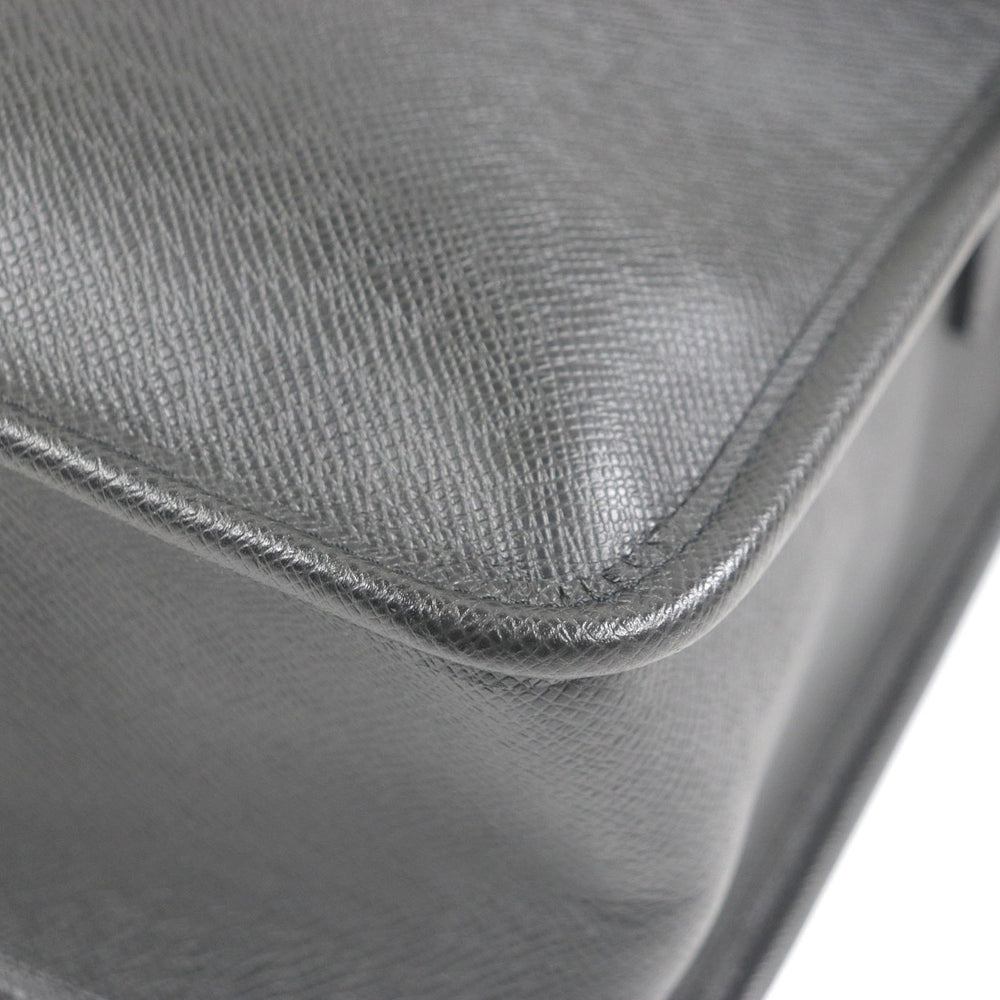 LOUIS VUITTON M32622 Taiga Anton LV Logo Embossed Briefcase Shoulder Bag Ardoise Made in France Men's — Like New