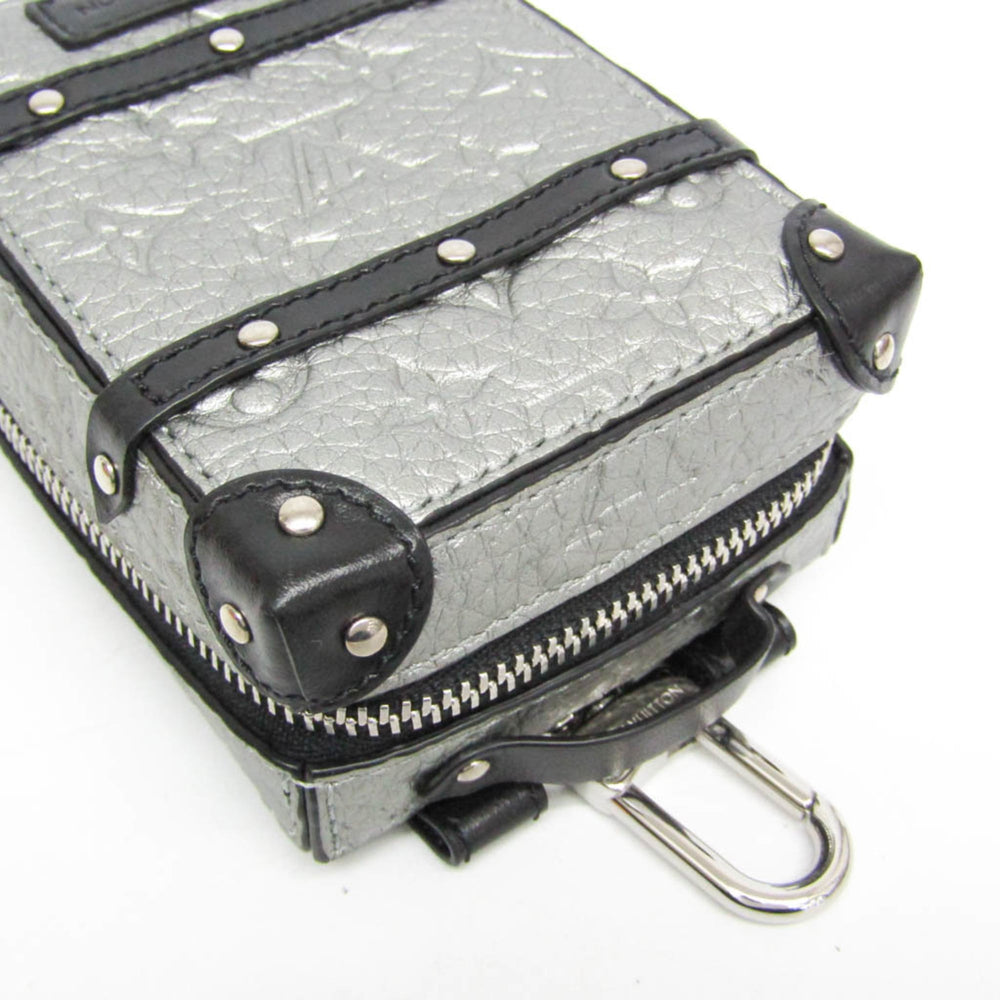 Louis Vuitton Leather Handbag Charm Silver,Black Pochette Soft Trunk Backpack M01392 — Like New
