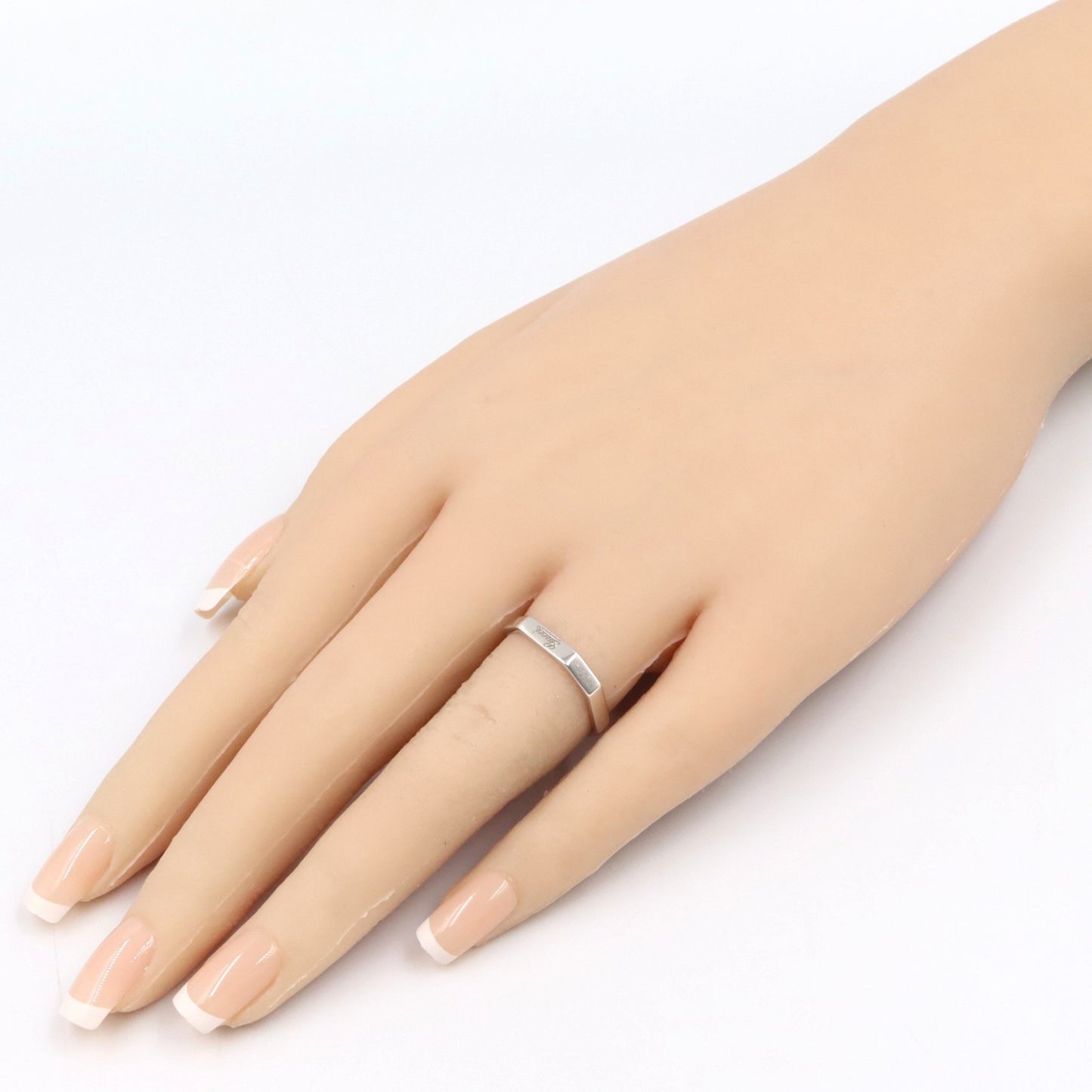 Gucci Octagon Ring, 18K White Gold (K18WG) for Women, Silver