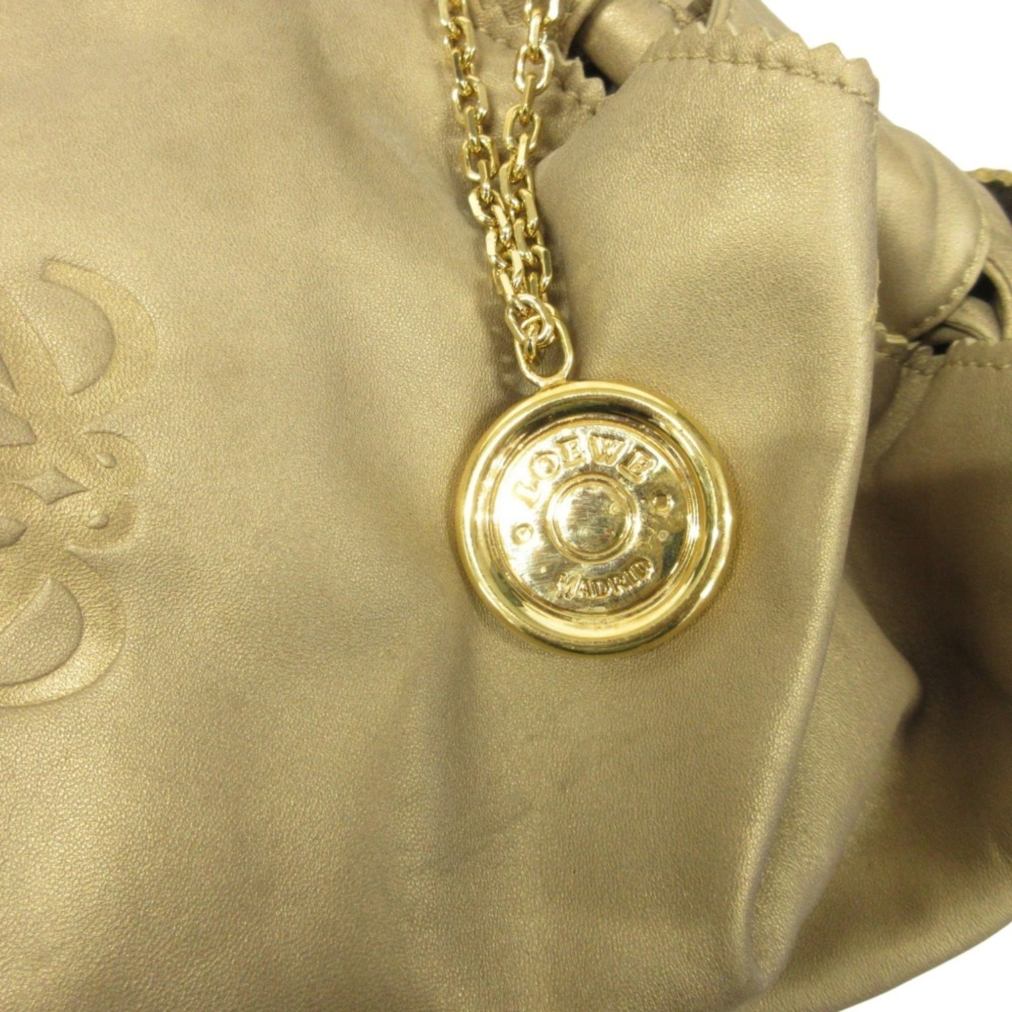 LOEWE Nappa Aire handbag in lamb leather with an anagram charm gold for women.