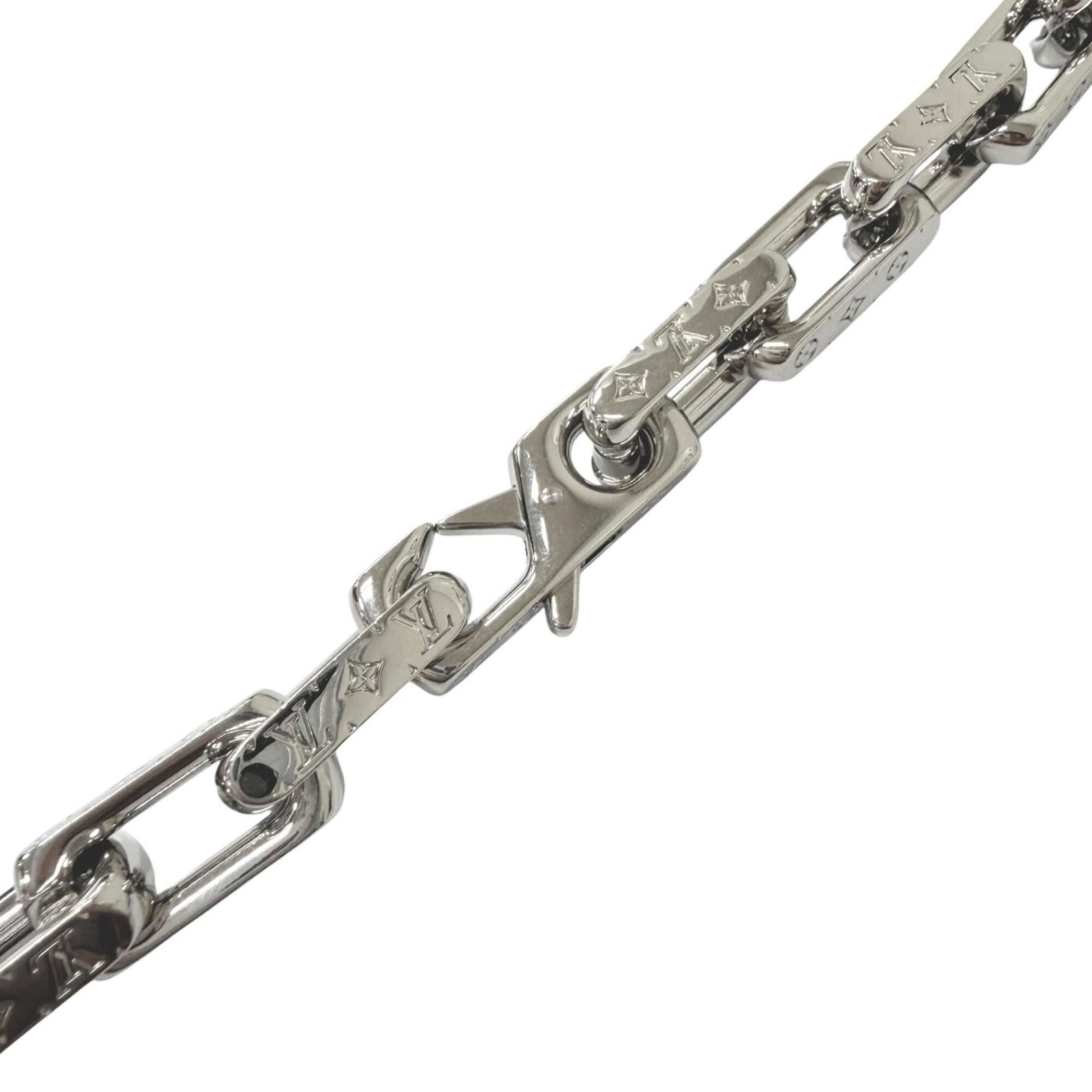 LOUIS VUITTON (Louis Vuitton) 2020 model M64196 Collier Chain Monogram Necklace, Silver, Made in Italy, Men's — Like New