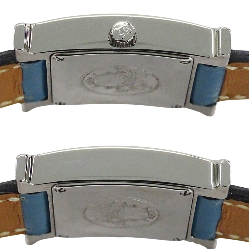 Hermes HERMES Women's Watch Brand H-Watch Quartz QZ Stainless Steel SS Leather HH1.210 Silver Blue □G — Good