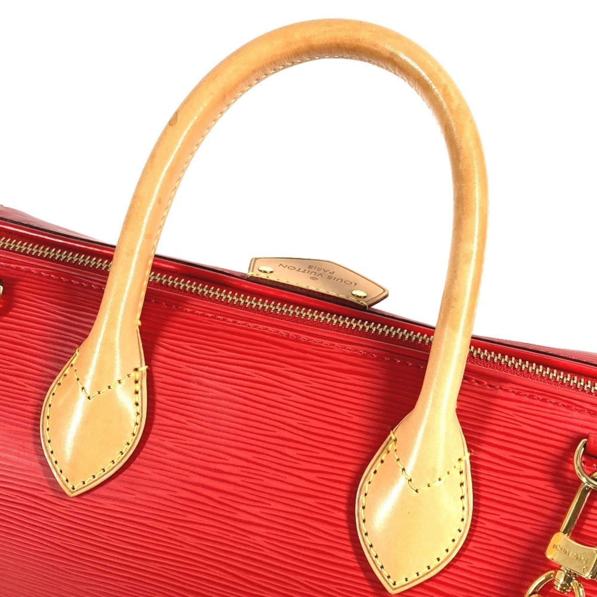 LOUIS VUITTON M93246 Epi Dock PM 2-Way Bag, Shoulder Mini Boston Handbag, Leather, Women's, Red — Like New