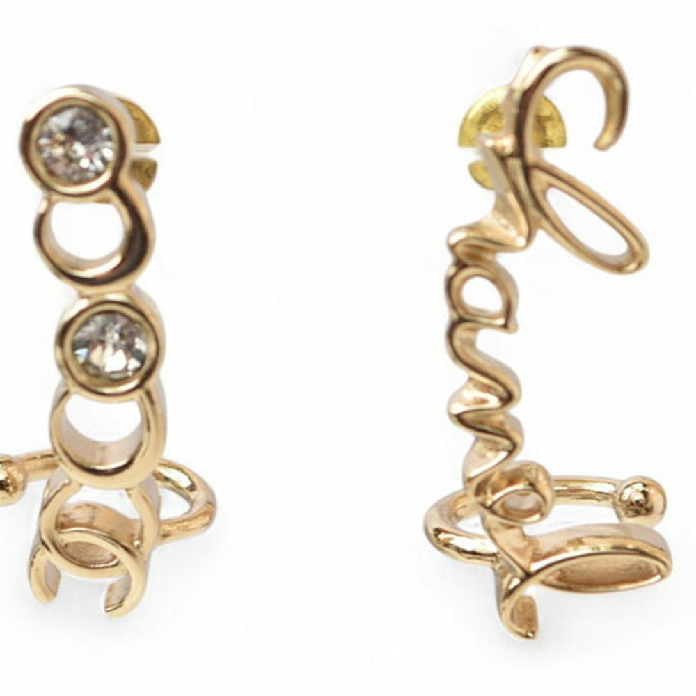 CHANEL COCO Earrings/Rhinestone Gold A22 — Like New
