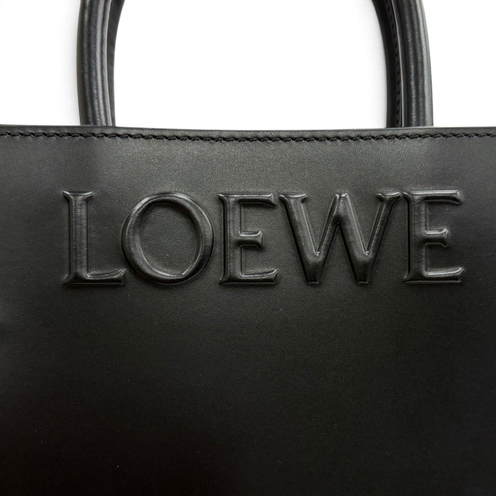 LOEWE A933S30X01 Standard A5 Tote Leather 2-Way Shoulder Bag, Black, Made in Spain, Women's — Like New