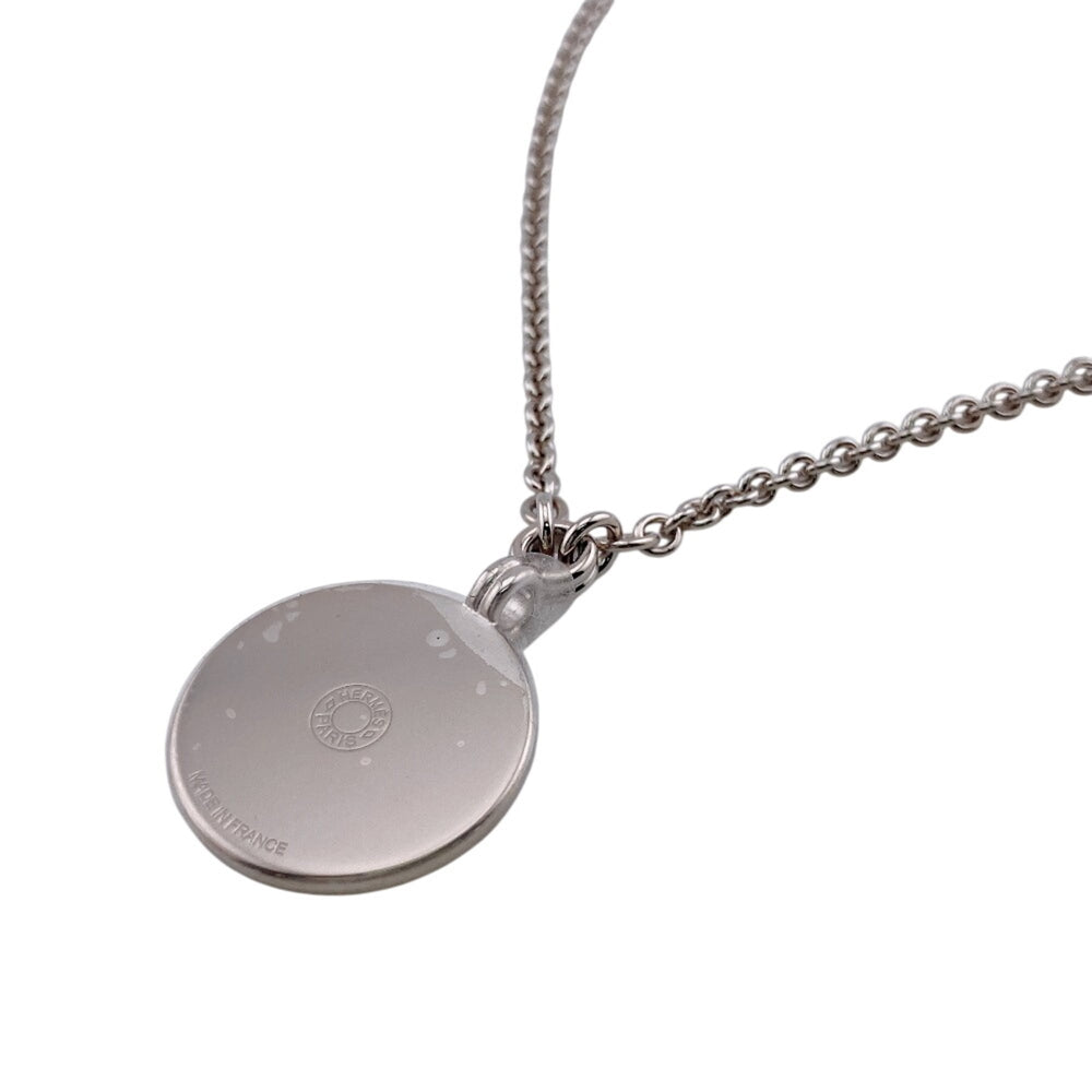 HERMES Medallion Quadrière Necklace Chain Silver — Like New