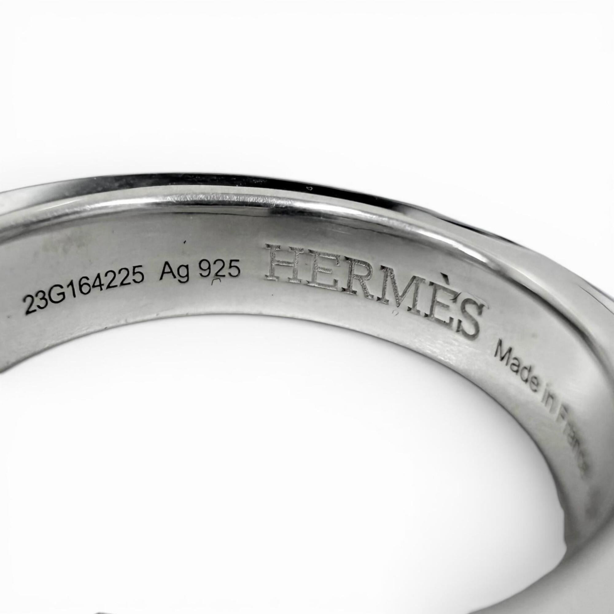 HERMES Clou de Forge AG925 Ring, Silver, Size 52, Made in France, Weight 11.7g, Men's — Like New