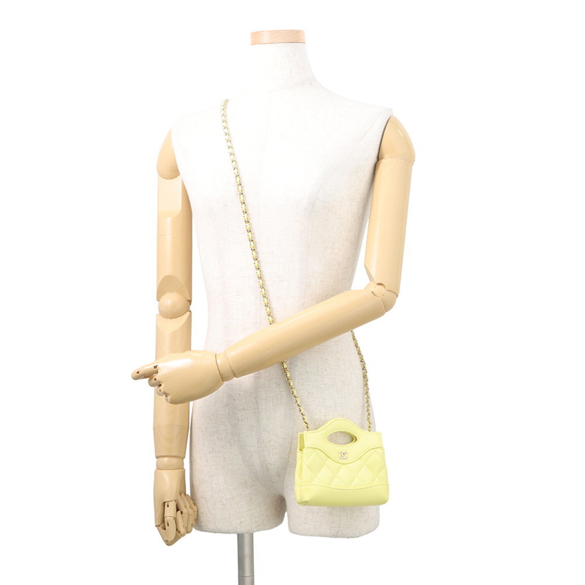 Chanel Chain Shoulder Bag, Coco Mark, Matelassé Lambskin AP3875. CHANEL handbag, clutch, shoulder bag. women's CHANEL — Like New