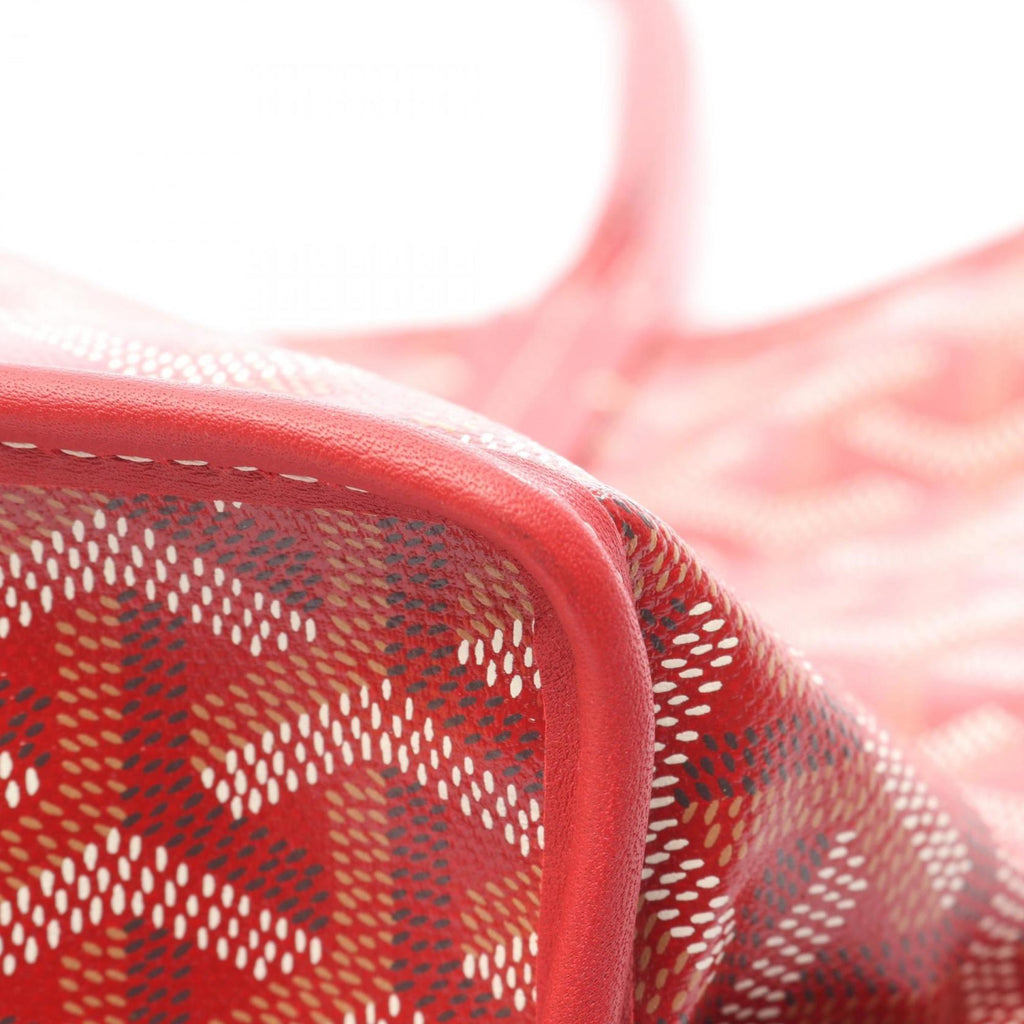 Goyard ANJOU MINI handbag in coated canvas and leather, women's, red multicolored, ANJOUSMINCG02TY02P