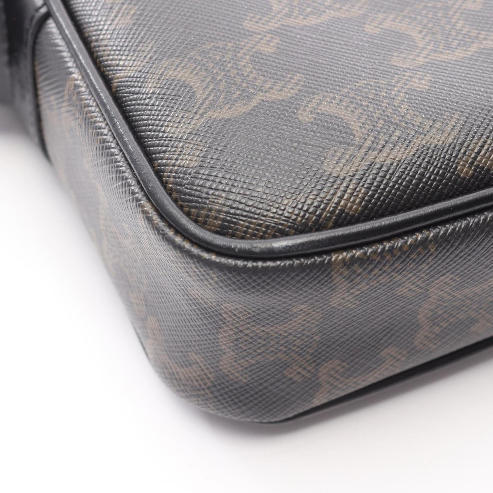 Celine Triomphe Medium Messenger Bag, Shoulder Coated Canvas and Leather, Men's Women's, Brown Black, 197202DND.38OS