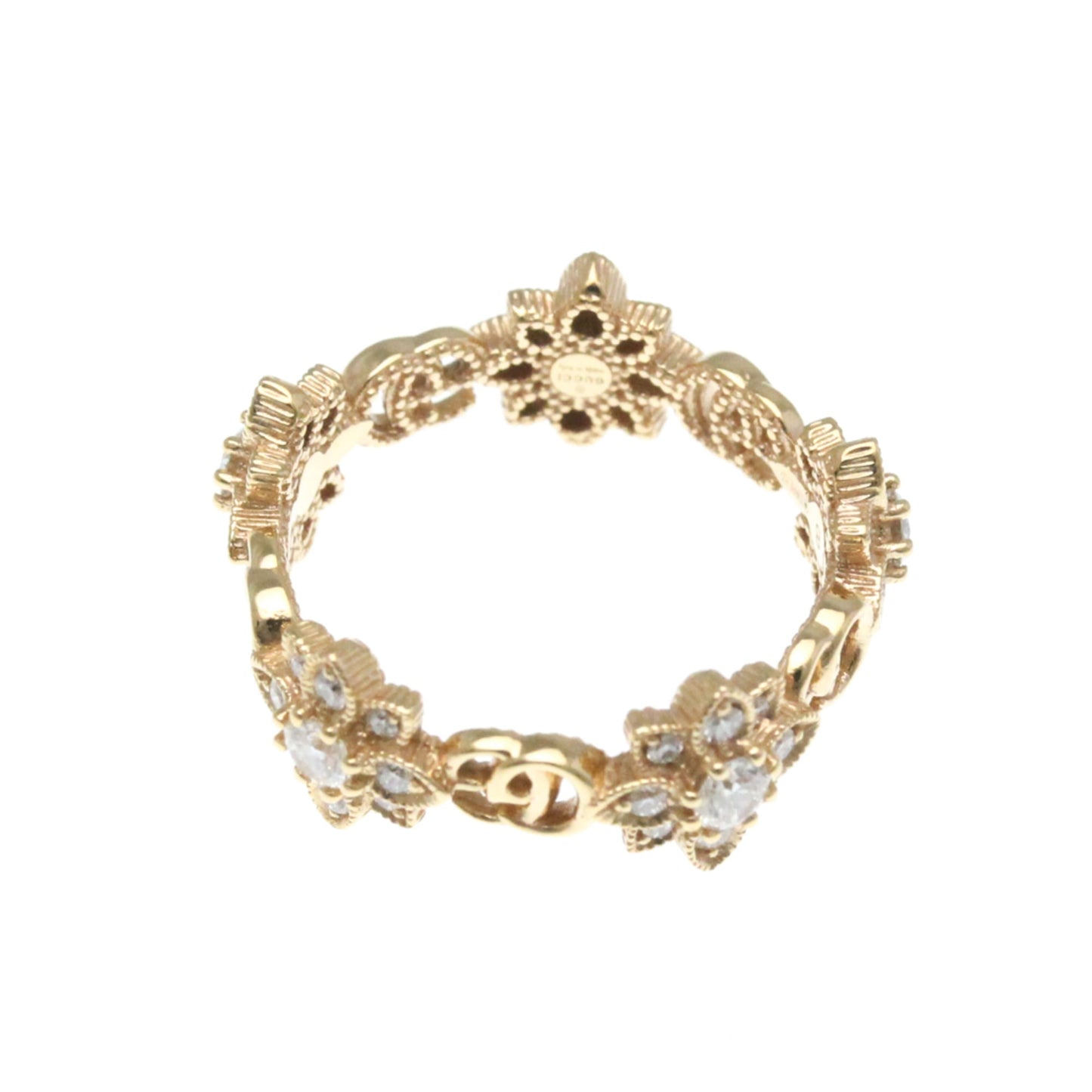 Gucci Flora Diamond Ring Pink Gold (18K) Fashion Diamond Band Ring Pink Gold