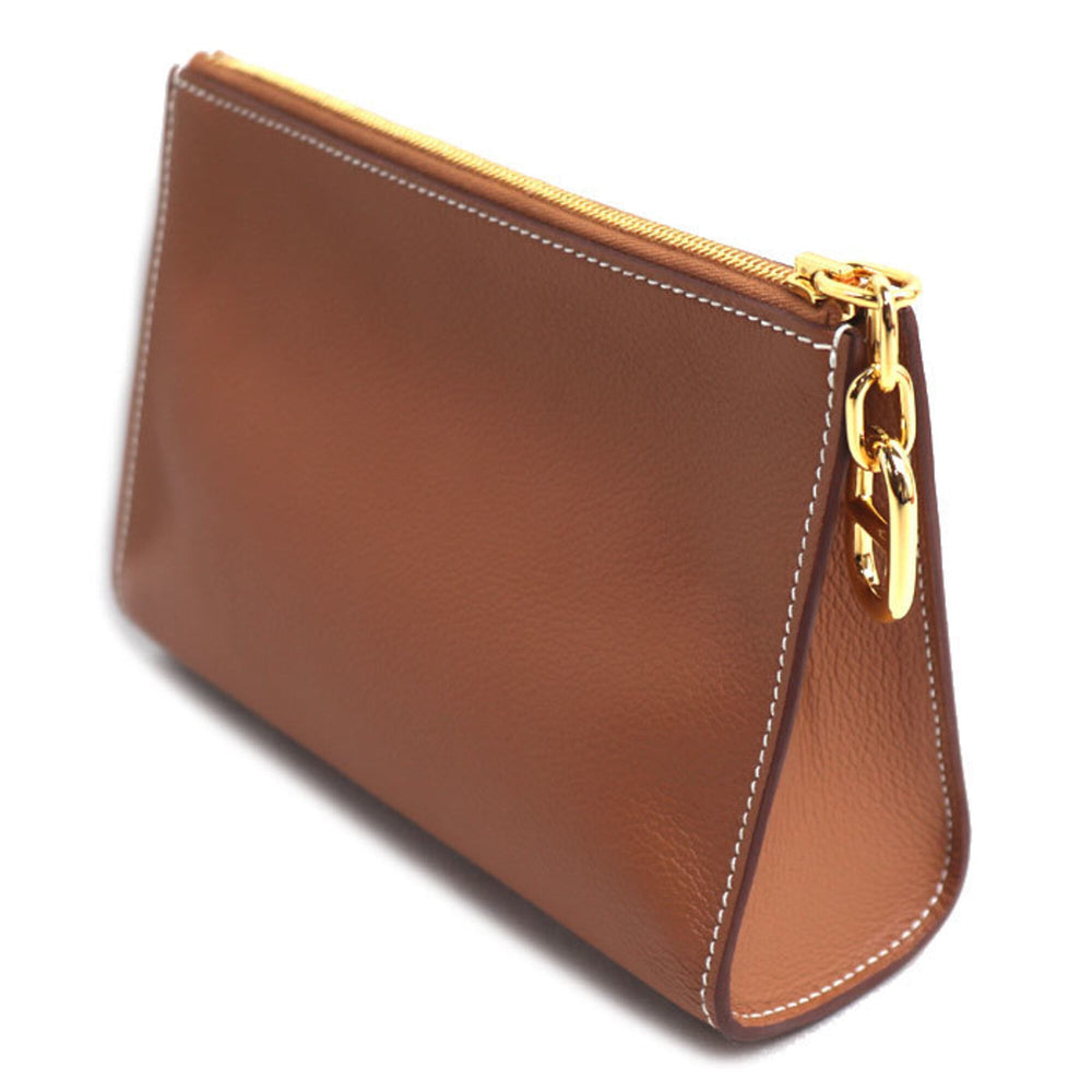 HERMES Zip Ango PM Pouch, Gold, H084321CC37, Men's/Women's, K stamp (2025) — Like New