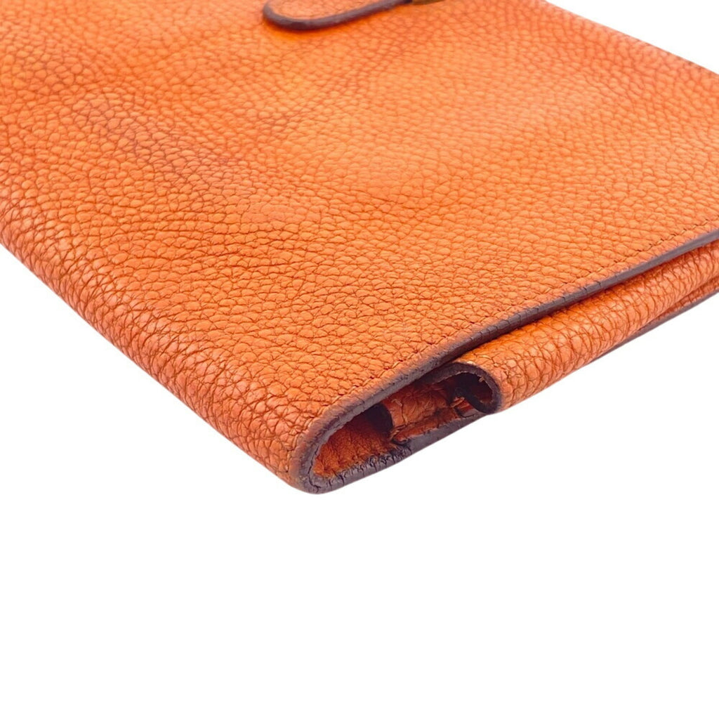 HERMES Dogon GM long wallet, orange, women's