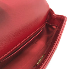 CHANEL Coco Mark Matelasse 3 Chain Shoulder Bag Lambskin Women's Red — New - Store Return