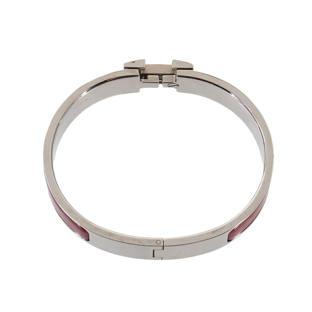 Hermes Clic H PM Bangle, Red and Silver — Like New