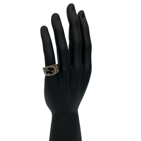 GUCCI Interlocking King G Arabesque Ring in Sterling Silver, 408-3