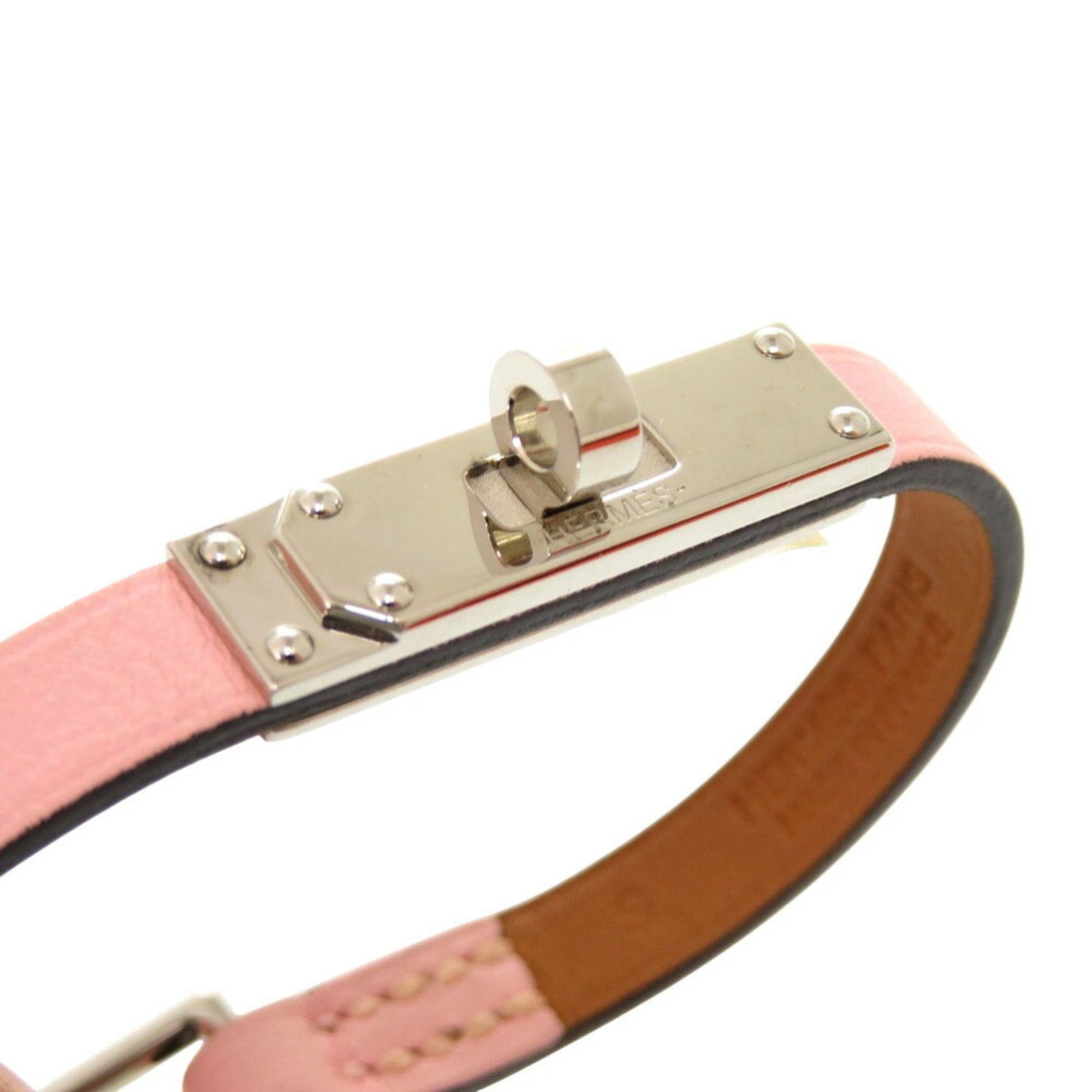 Hermes Micro Kelly Swift Leather Rose Sakura R Stamped Bracelet 1044 HERMES — Like New