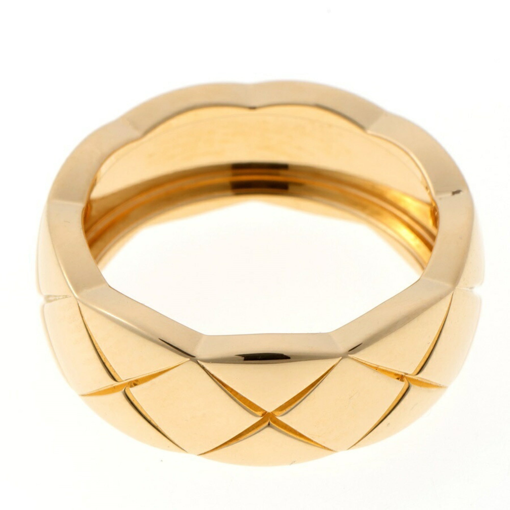 Chanel Coco Crush Collection Ring, Medium Model J10571, Au750 18KYG Yellow Gold, Size #8 — Like New