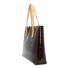 Louis Vuitton Monogram Vernis Brentwood Tote Handbag, Leather, Amarante, M91994, Gold Hardware — Like New