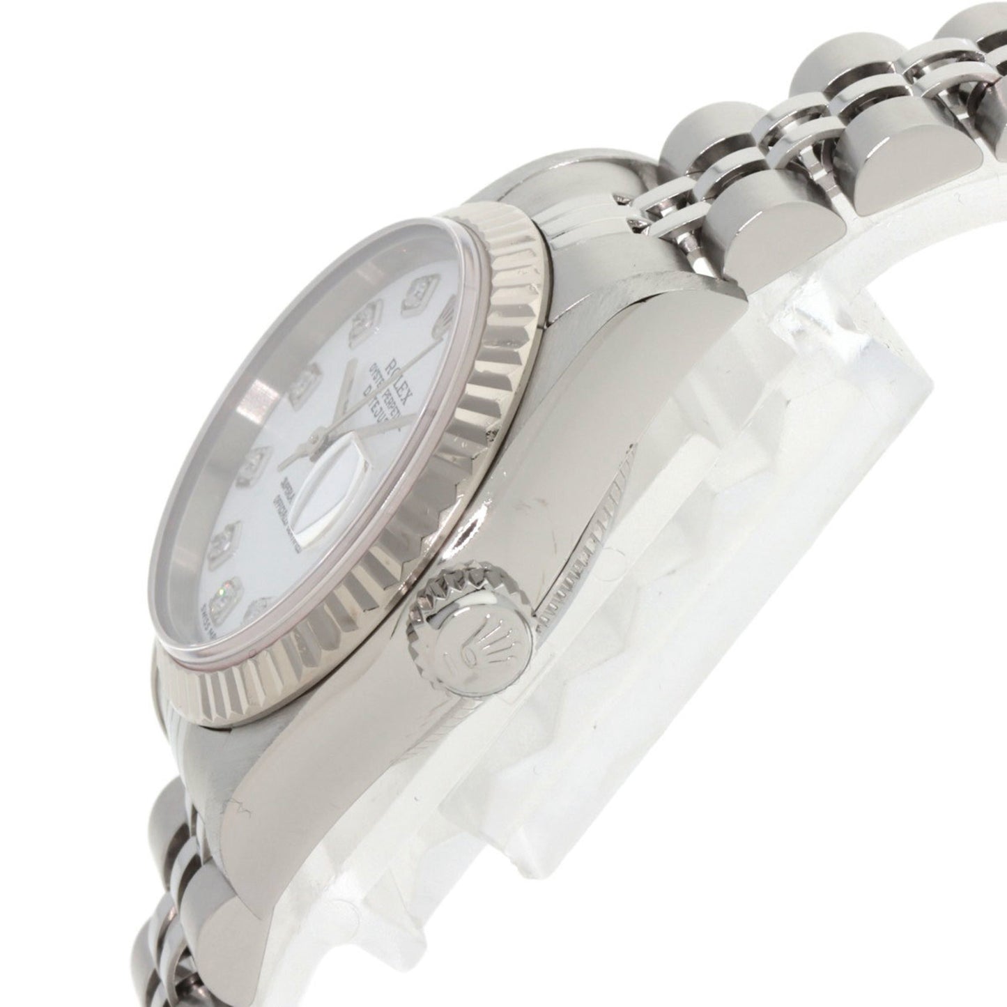 Rolex 79174G Datejust 10P Diamond Watch in Stainless Steel SS 18K White Gold for Women