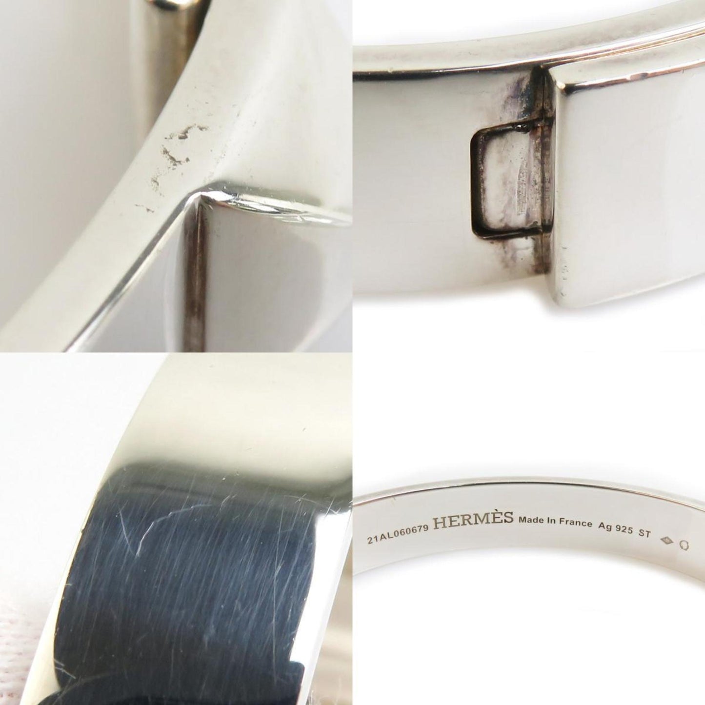 Hermes HERMES Bracelet Bangle Collier de Chien PM Silver 925 Women's 90123a