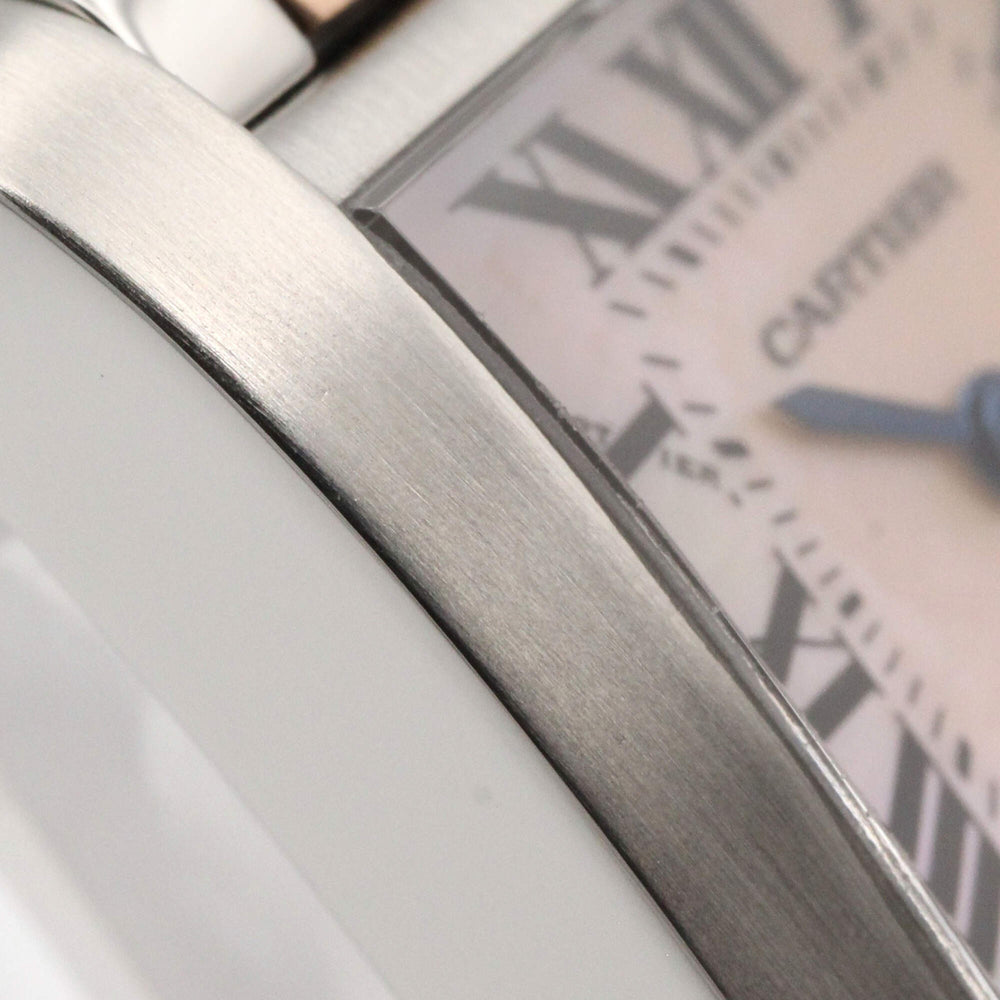 Cartier Tank Française SM Watch, 18K Pink Gold (PG), Stainless Steel, Ladies', Tone, Shell, W51027Q4 — Very Good