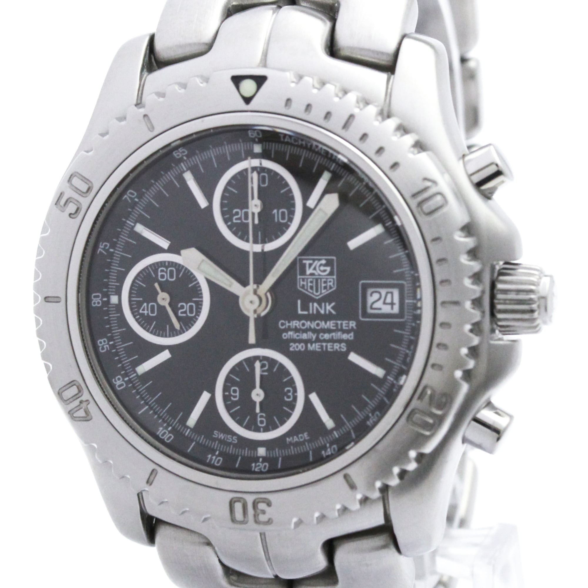 TAG HEUER Link Chronograph Steel Automatic Mens Watch CT5111 Polished — Very Good