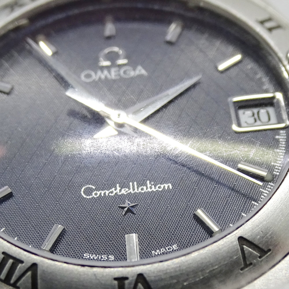 Omega Constellation 1512.40 Men's Watch, Brand Name, Date, Quartz, Stainless Steel (SS), Silver/Navy — Good