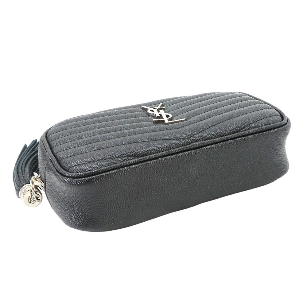 Saint Laurent Lou Chain Shoulder Handbag, Leather, Black, 612579 — New - Store Return