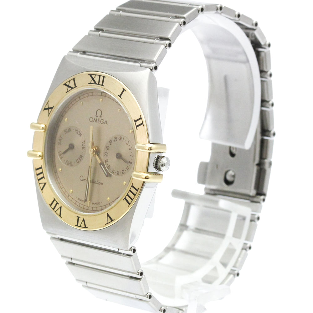 OMEGA Constellation 18K Gold Steel Quartz Mens Watch 396.1070 Polished — Very Good