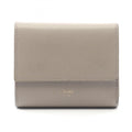 Celine Small Trifold Wallet, Leather, Women's, Beige, 10B573