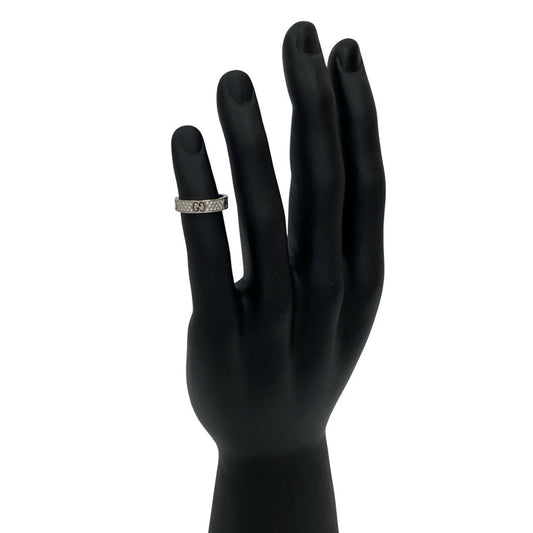 GUCCI Icon Stardust Ring in 18K White Gold, Size 7, Silver, 1028d