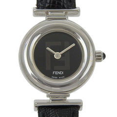 Fendi FENDI watch 320L stainless steel x leather quartz analog black dial women's — Good