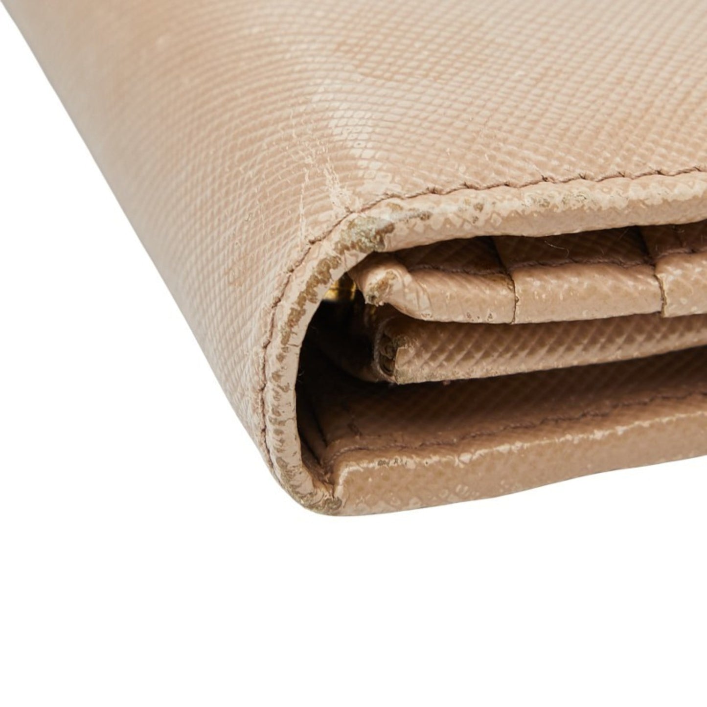 Prada Logo Long Wallet 1M1132 Beige Saffiano Leather Women's PRADA