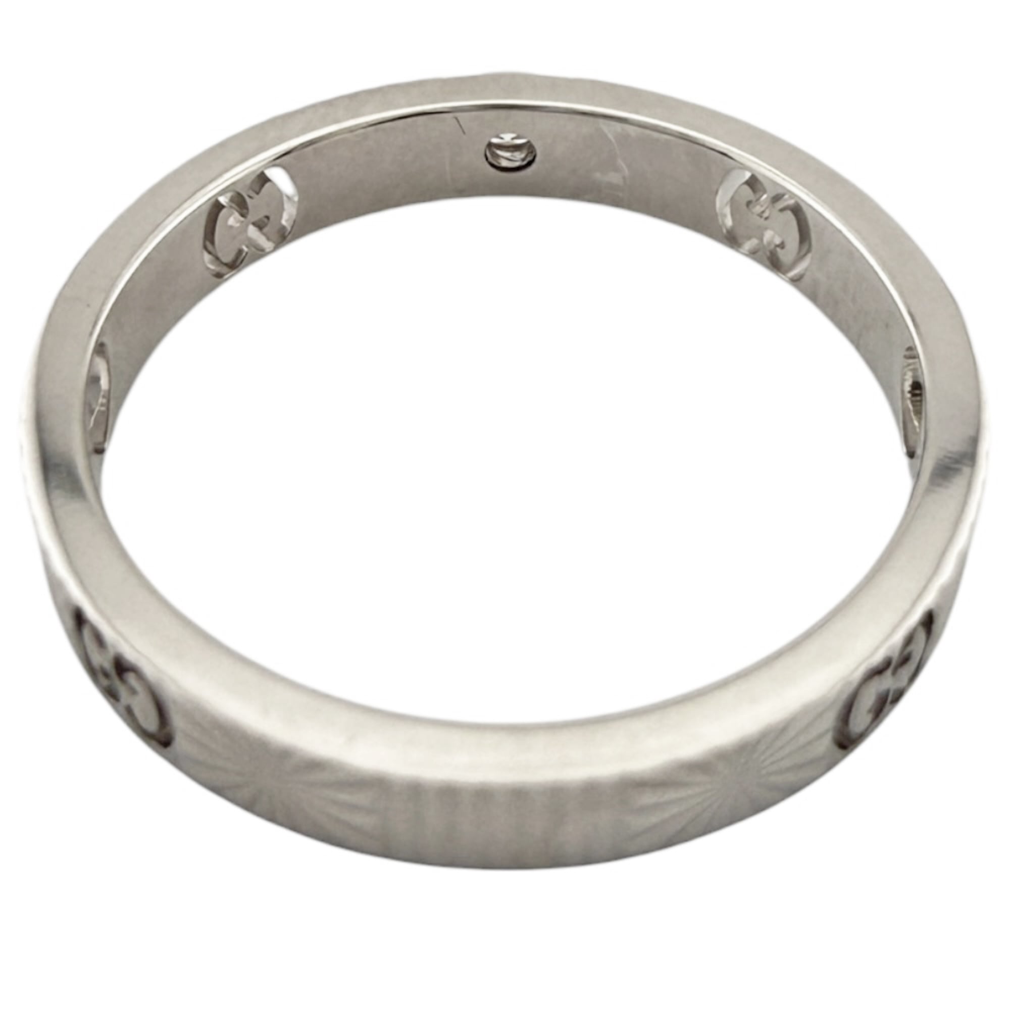 Gucci Icon Heart Ring, 18K White Gold, Diamond, Women's — Like New