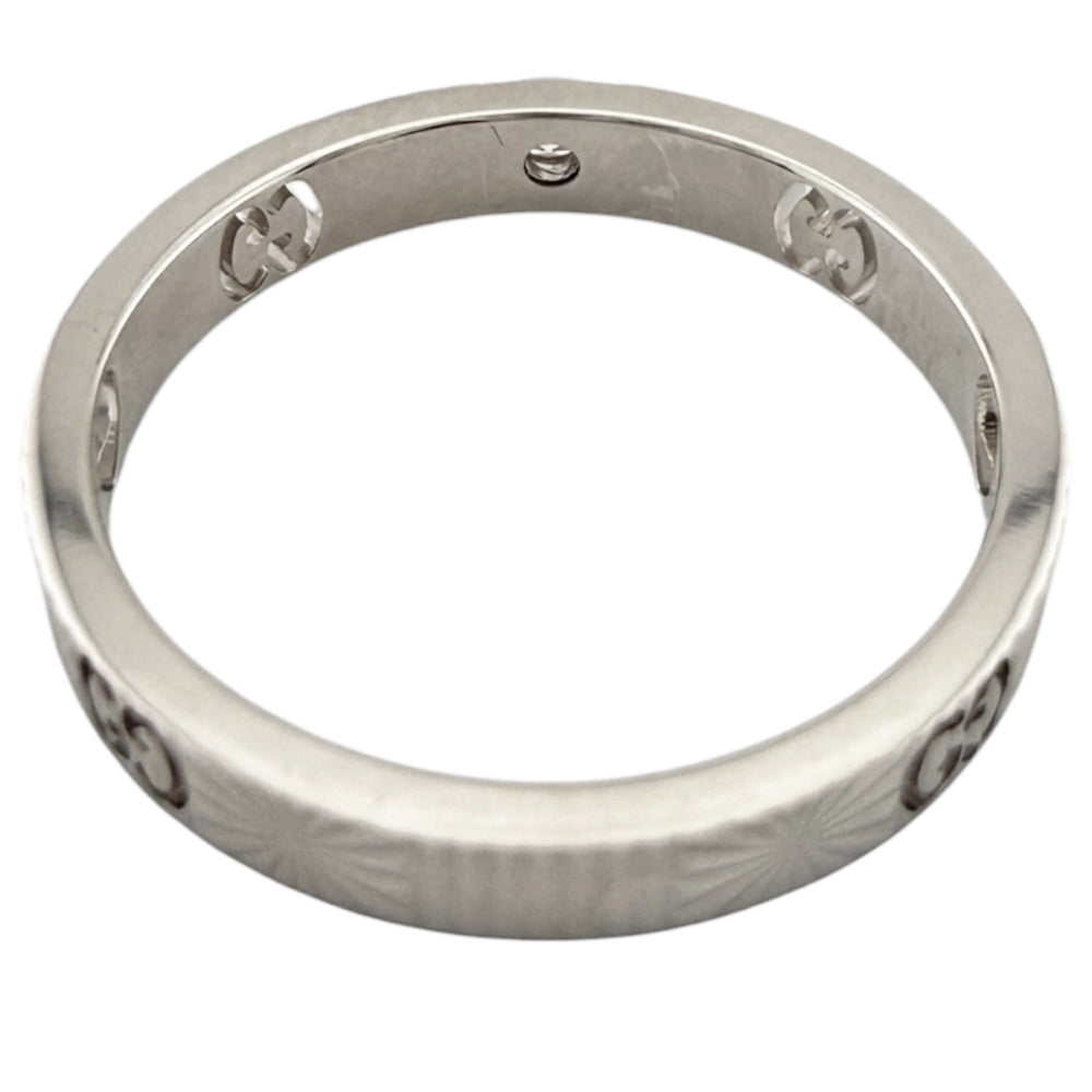 Gucci Icon Heart Ring, 18K White Gold, Diamond, Women's — Like New