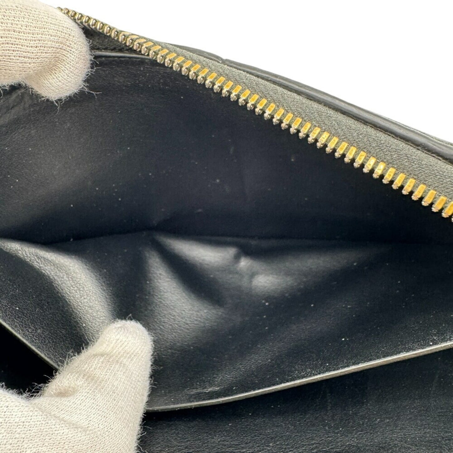 Bottega Veneta BOTTEGAVENETA Cassette Round Long Wallet Black Men's