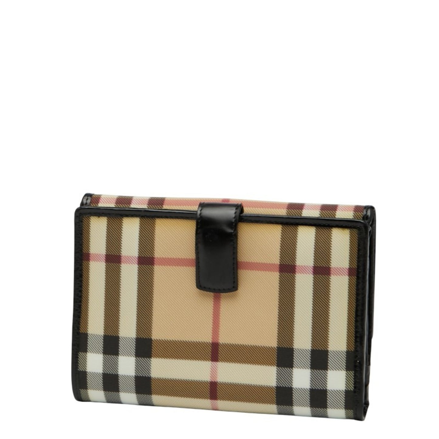 Burberry Nova Check Bifold Wallet in Beige and Black Leather, Women's