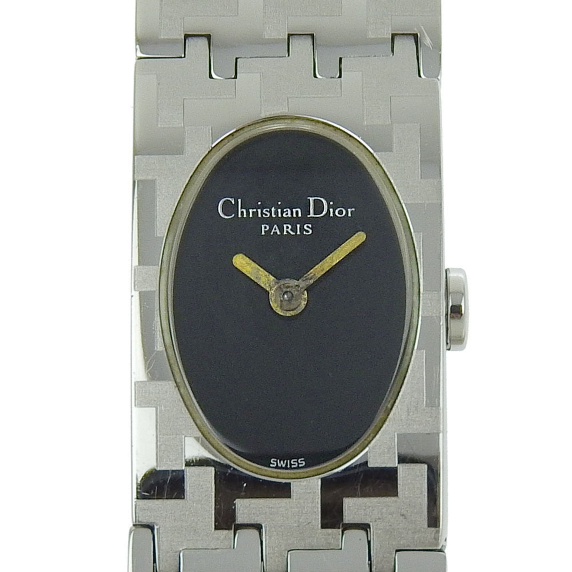 Christian Dior Miss Watch D70-100 Stainless Steel Quartz Analog Display Black Dial Women's — Good