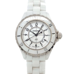 Chanel J12 33mm H0968 Women's Watch, Date Display, White Ceramic Quartz Watch — Very Good