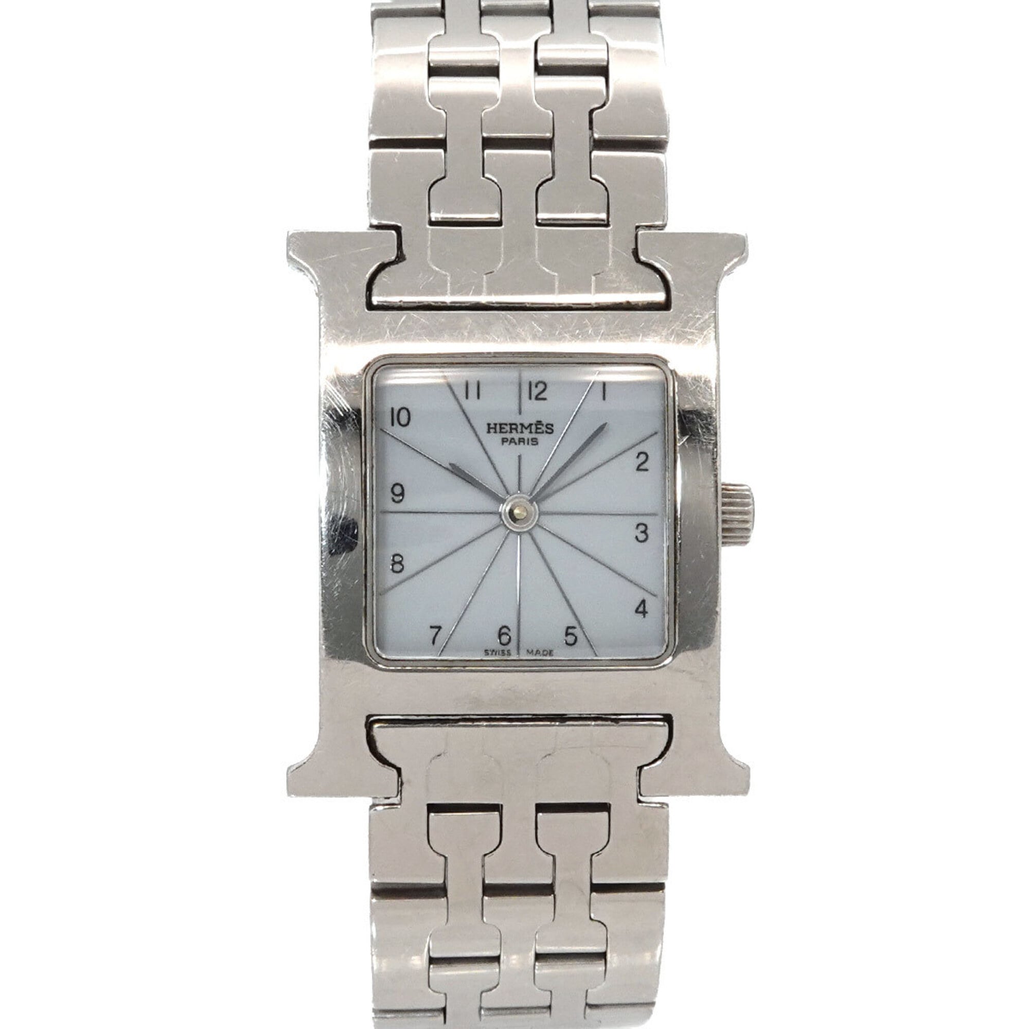 Hermes H-Watch HH1 210 Women's Watch White Gray Quartz H — Very Good