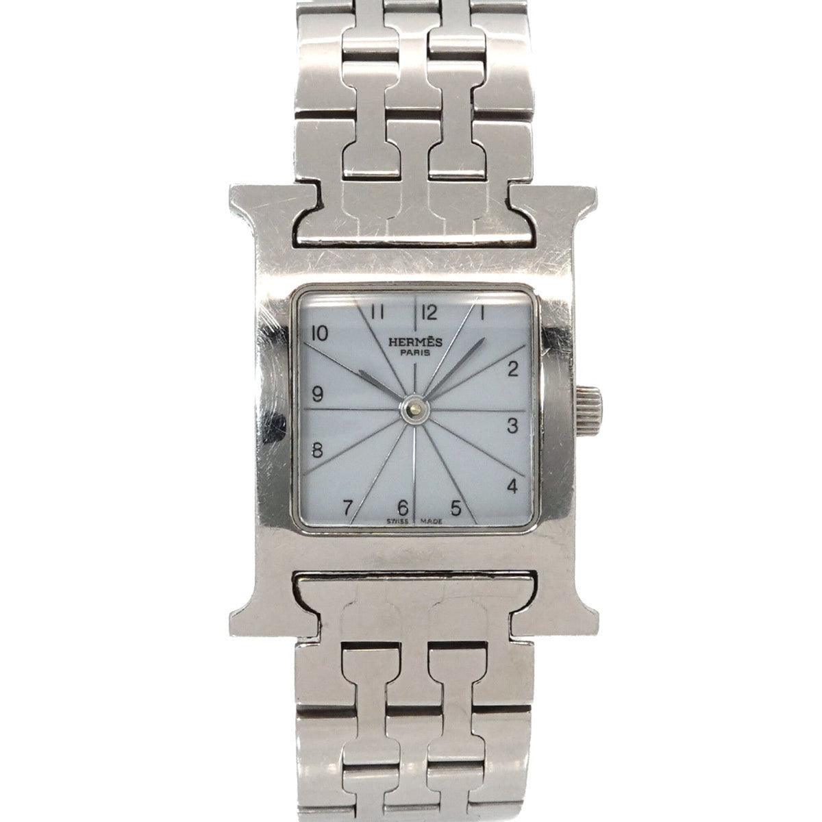 Hermes H-Watch HH1 210 Women's Watch White Gray Quartz H — Very Good