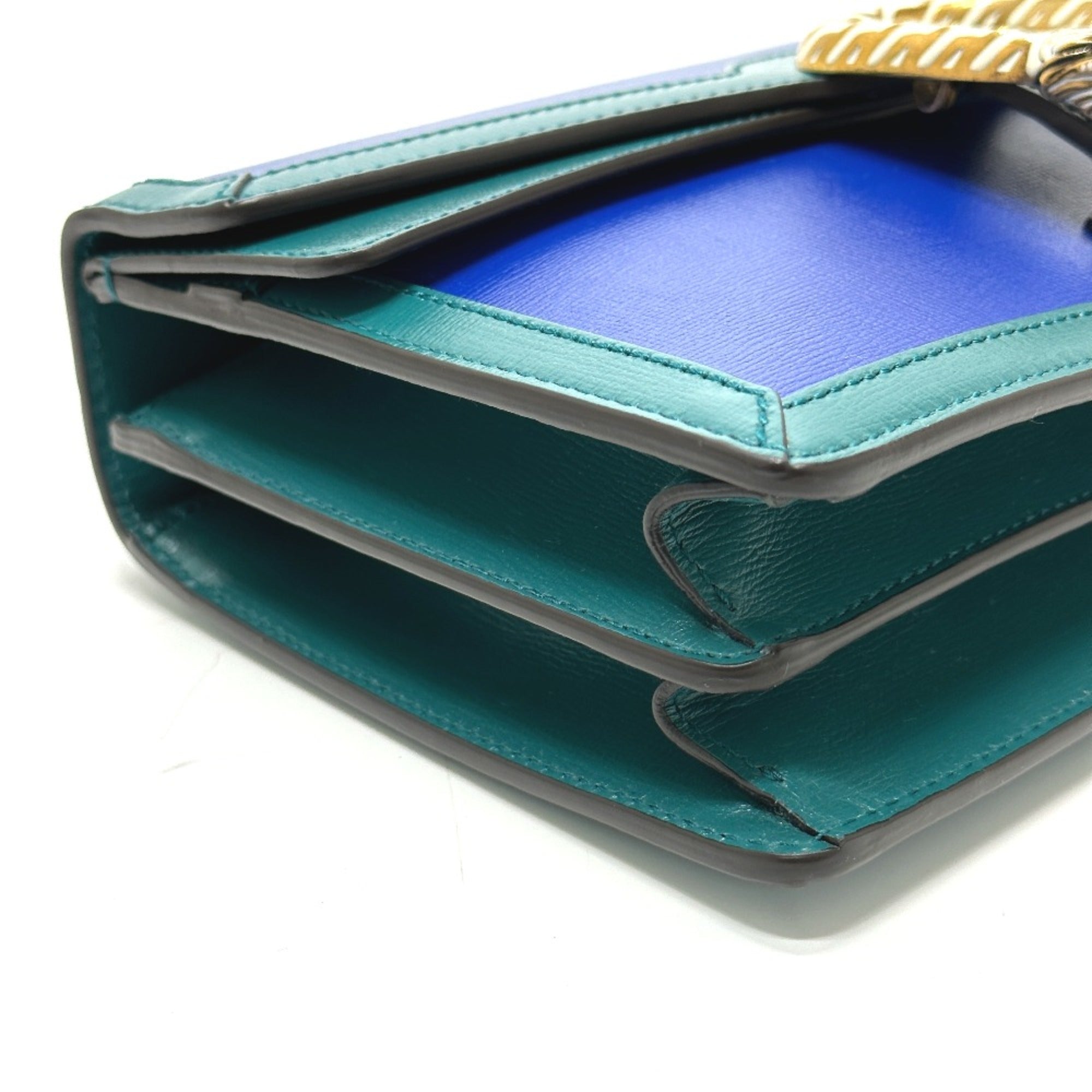 Gucci 400249 Bicolor Chain shoulder Shoulder Bag blue Green — Like New