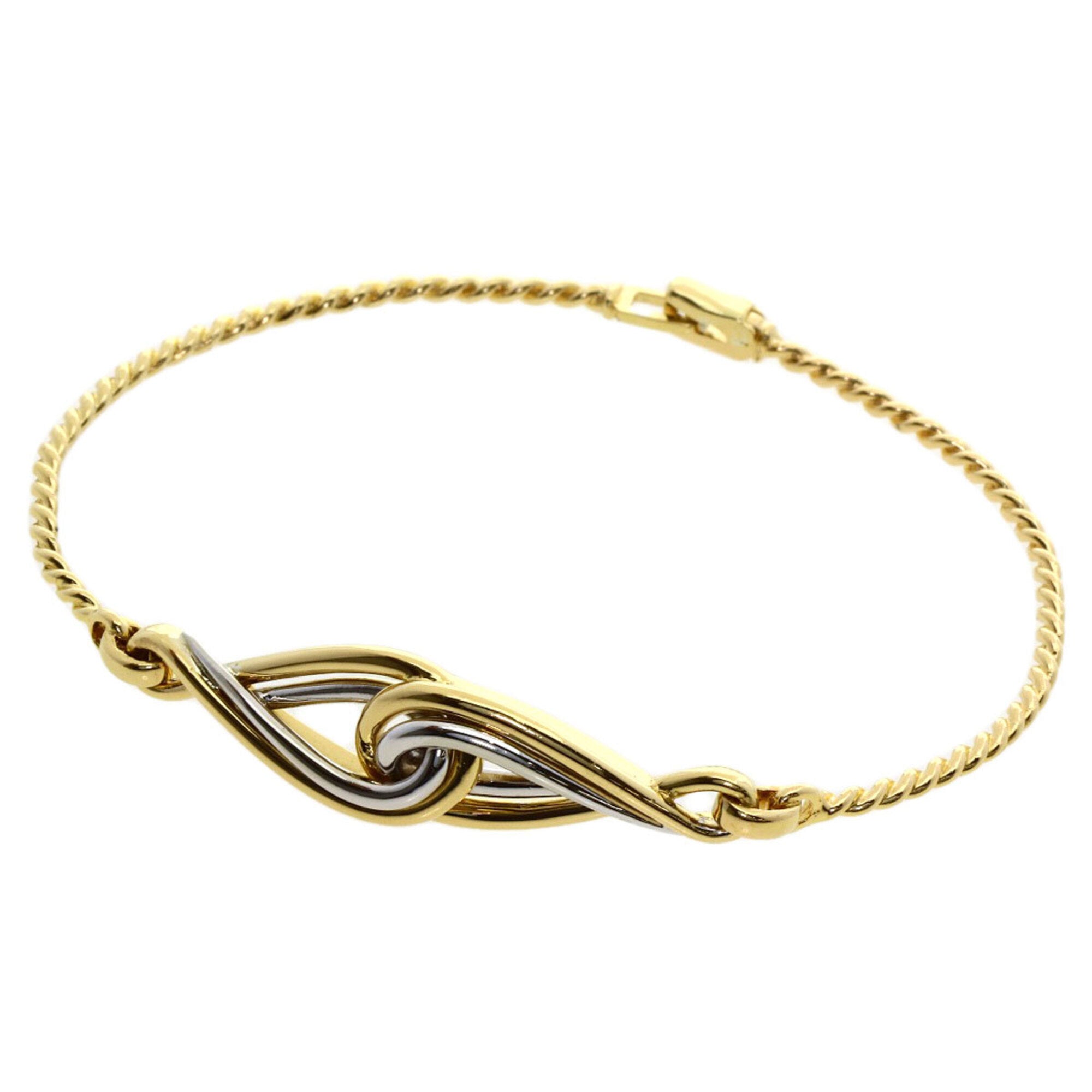 Christian Dior Twist Motif Bracelet, 18K Yellow Gold/18KWG, Women's — Like New