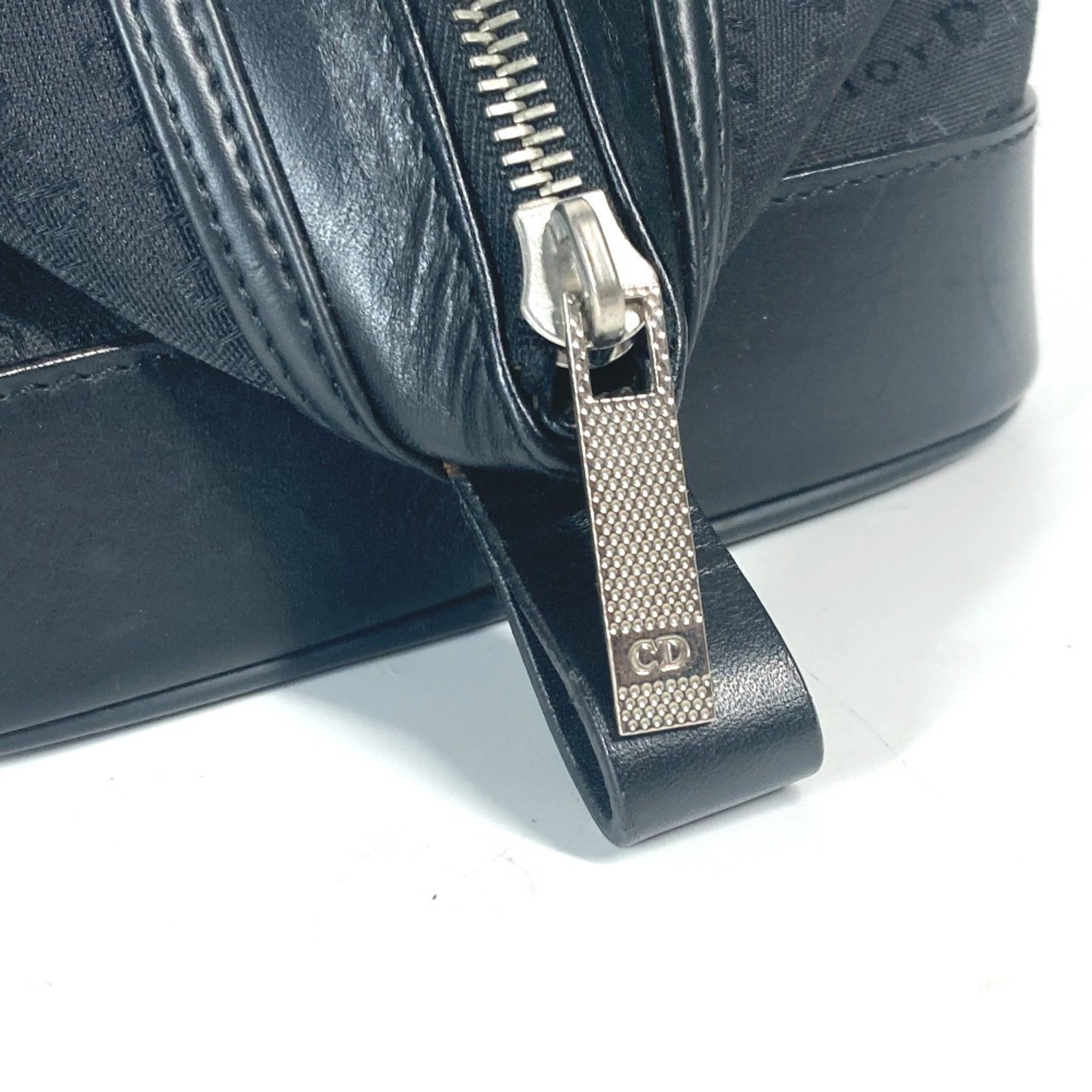 Christian Dior Dior Second Bag Pouch Canvas Leather Men Women Black — Like New