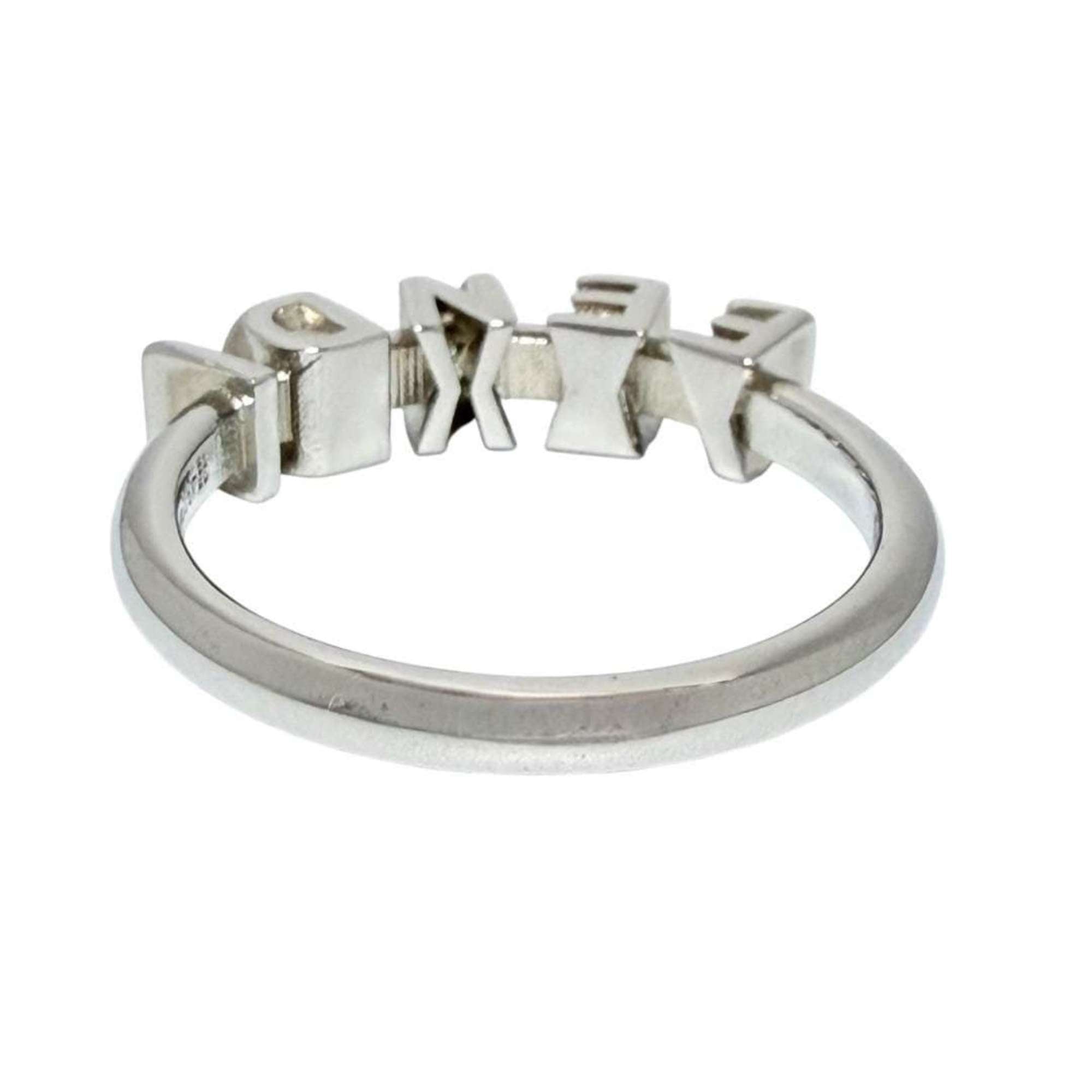 Fendi Men's Logo Ring, Size 19, Small, Silver — New - Store Return